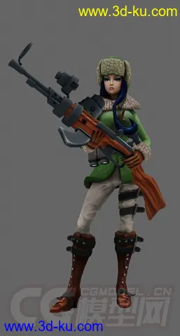 3D打印模型英雄联盟皮城女警凯特琳的图片