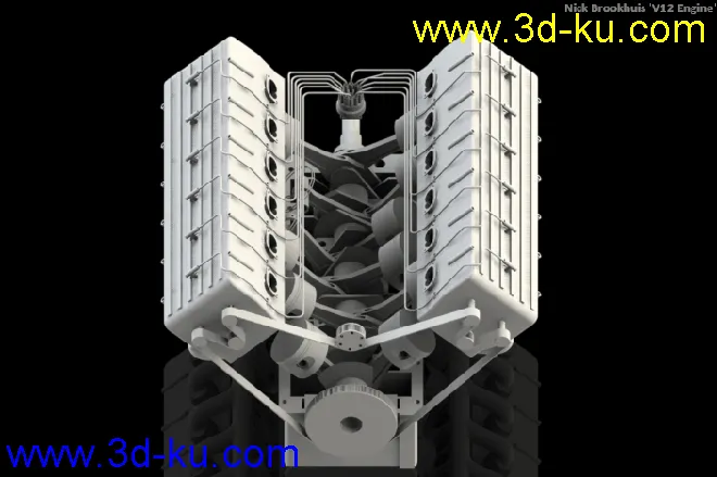 V12发动机 汽车发动机 增压式发动机 增压引擎模型的图片9