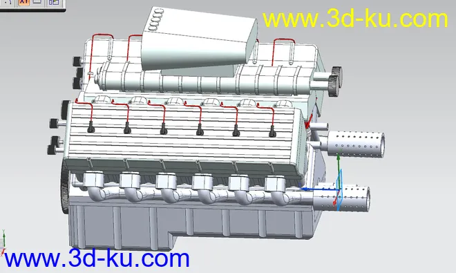 V12发动机 汽车发动机 增压式发动机 增压引擎模型的图片2