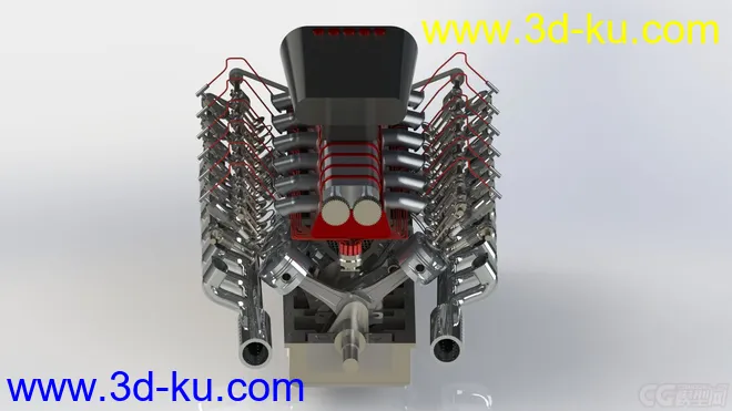 V12发动机 汽车发动机 增压式发动机 增压引擎模型的图片8