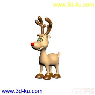 3D打印模型圣诞节_卡通驯鹿的图片