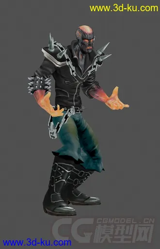 3D打印模型英雄联盟复仇焰魂布兰德火男的图片