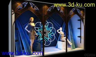 3D打印模型练练手，圣诞橱窗的图片