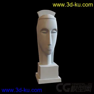 一个人头雕像模型的图片