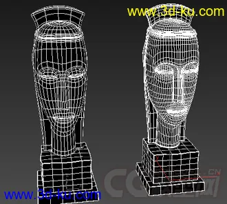 一个人头雕像模型的图片