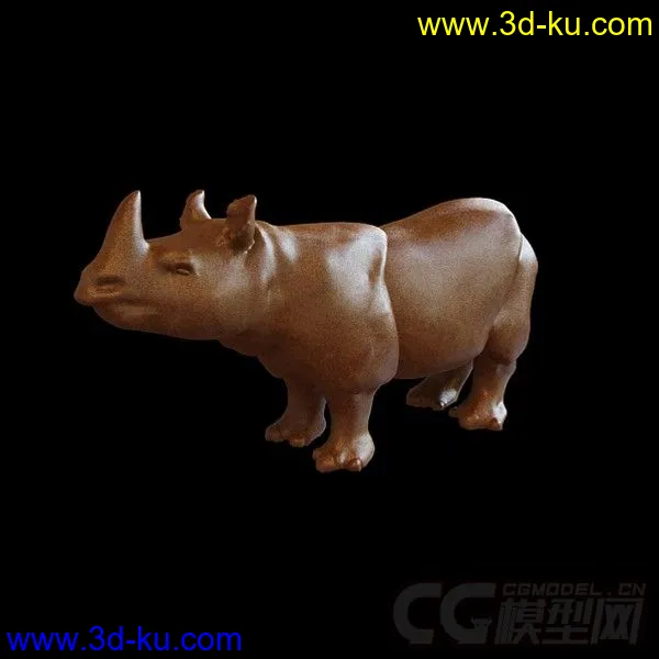 一个犀牛雕塑模型的图片1