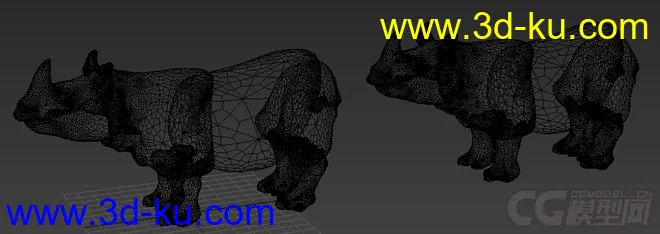 一个犀牛雕塑模型的图片2