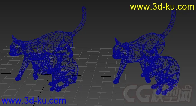 两只黑猫 雕塑模型的图片2