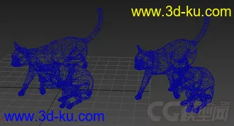 两只黑猫 雕塑模型的图片