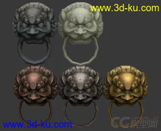 3D打印模型狮子门扣的图片