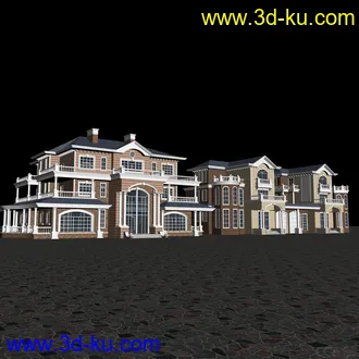 3D打印模型两个小别墅的图片