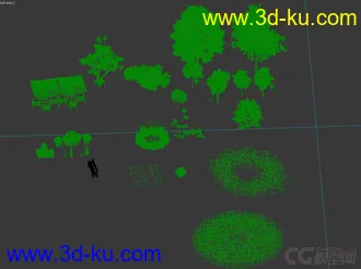 3D打印模型景观，园林，灌木，花草，树木的图片