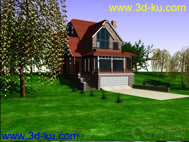 欧式房子 场景  动画模型的图片1