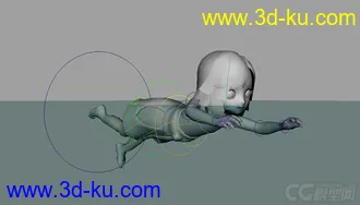 3D打印模型小男孩游泳动画可以拿去应聘的图片