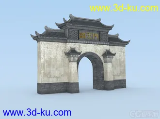3D打印模型南天门牌坊共享自作的图片