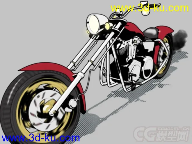 三渲二的模型_摩托车的图片2