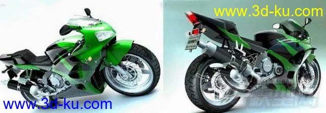 绿色的摩托车模型的图片1