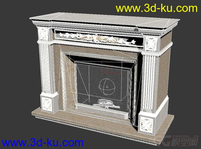 欧式 壁炉 墙壁炉模型的图片1