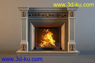 3D打印模型欧式 壁炉 墙壁炉的图片
