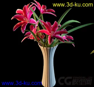 一瓶红色的花模型的图片