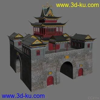3D打印模型城门楼的图片