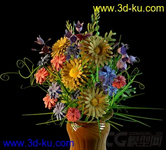 一束小雏菊花模型的图片