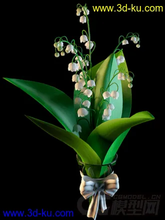 一株白色的花模型 吊钟花？的图片