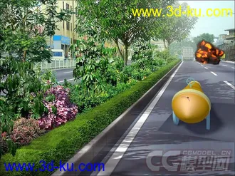 3D打印模型大炮有动画,有粒子、背景，特效的图片