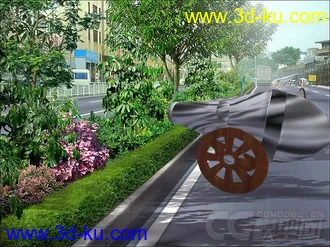 3D打印模型大炮有动画,有粒子、背景，特效的图片