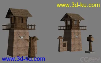 3D打印模型古代氏族大门口~~~自作给予大家分享~~~的图片