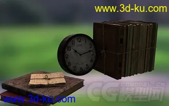 3D打印模型书本和钟的图片