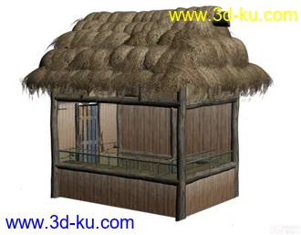 3D打印模型原始木屋售卖亭~~~自作给大家分享~~~的图片
