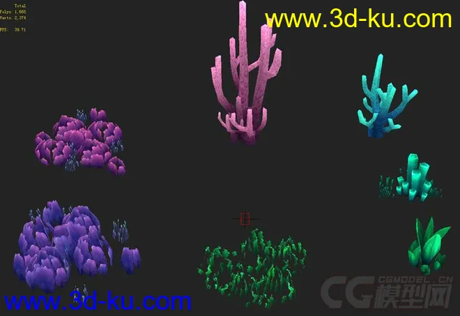 海底植物3D模型，一组海底植物的图片1