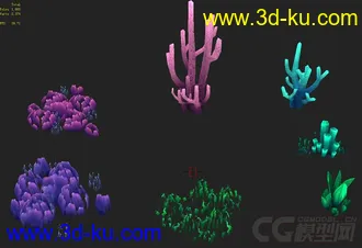 海底植物3D模型，一组海底植物的图片