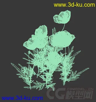一丛秋牡丹花模型的图片