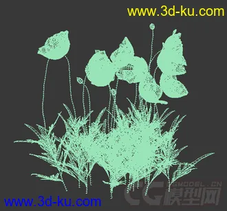 一丛秋牡丹花模型的图片