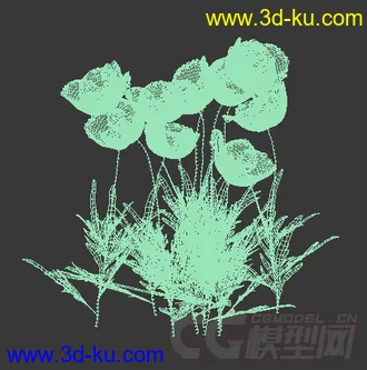 一丛秋牡丹花模型的图片
