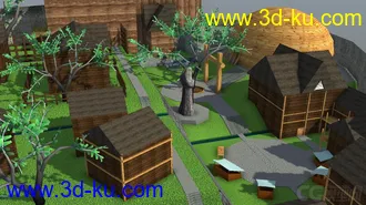 3D打印模型西方小镇的图片