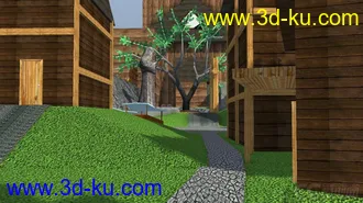 3D打印模型西方小镇的图片