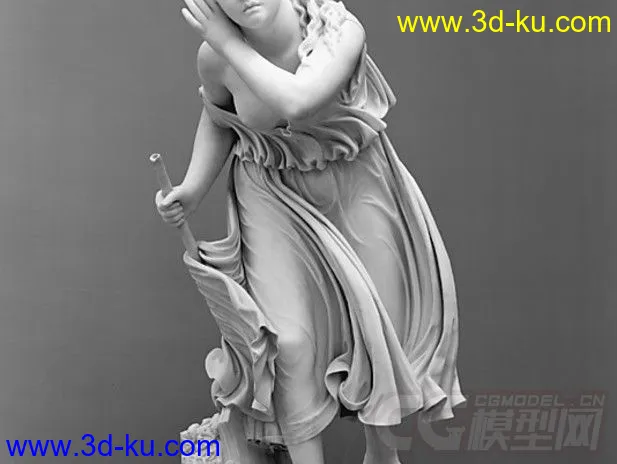 卖花的小姑娘 3D打印模型  STL格式的图片4