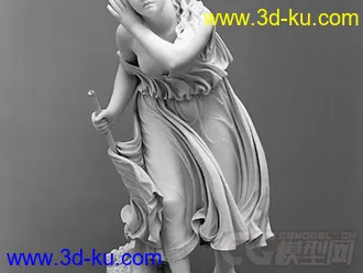 卖花的小姑娘 3D打印模型  STL格式的图片