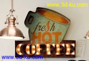 3D打印模型COFFE装饰灯的图片