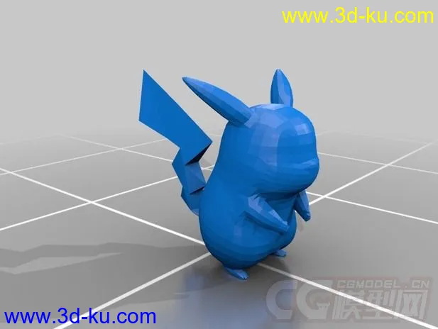 动画皮卡丘 3D打印模型 STL格式的图片2