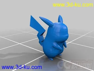 动画皮卡丘 3D打印模型 STL格式的图片