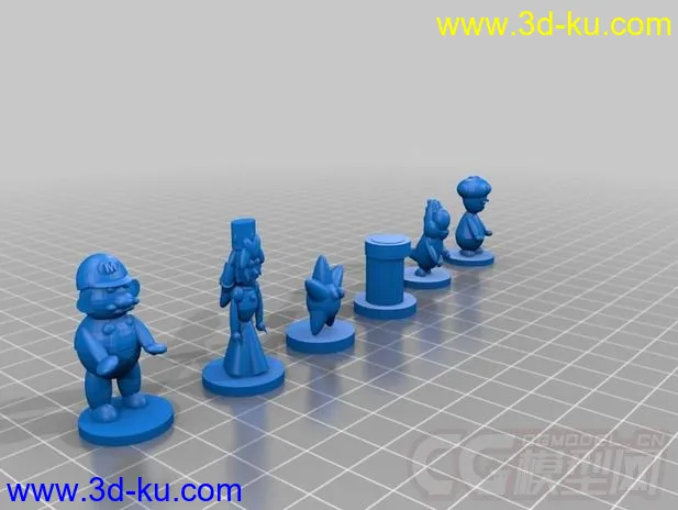 超级马里奥象棋 3D打印模型 STL格式的图片3