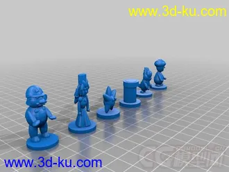 超级马里奥象棋 3D打印模型 STL格式的图片