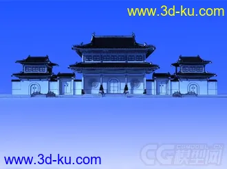 3D打印模型古建 寺庙 大门 大殿 山门的图片