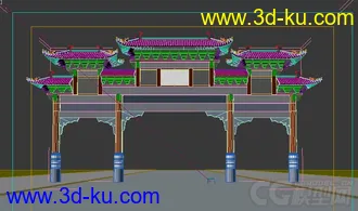 3D打印模型牌楼 , 大门, 寺庙, 古建的图片