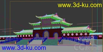 3D打印模型古建,大殿 山门的图片