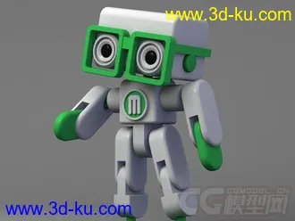 戴眼镜的机器人  3D打印模型 STL格式的图片